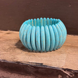 Chunky Stretch Turquoise Bracelet - Annie Jack TX