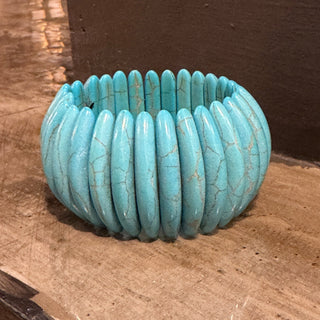 Chunky Stretch Turquoise Bracelet - Annie Jack TX