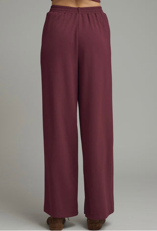 Wine Pintuck Wide Leg Pant - Annie Jack TX