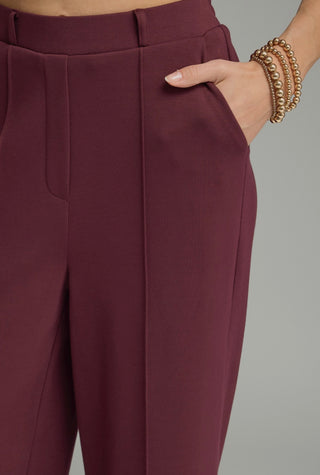 Wine Pintuck Wide Leg Pant - Annie Jack TX