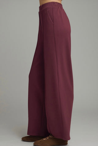 Wine Pintuck Wide Leg Pant - Annie Jack TX