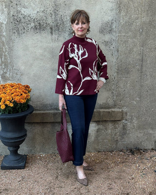 Vine Pattern Bell Sleeve Knit Sweater - Annie Jack TX