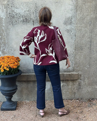 Vine Pattern Bell Sleeve Knit Sweater - Annie Jack TX