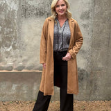 Collared Faux Suede Coat