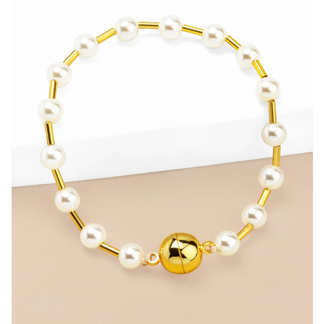 Pearl Bead Magnet Bracelet - Annie Jack TX