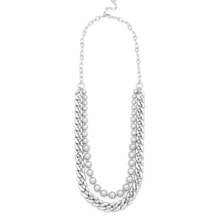 Long Layered Curb Chain and Bead Necklace - Annie Jack TX