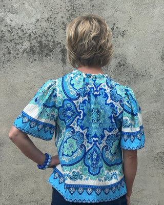 Alcia Pattern Short Sleeve Top - Annie Jack TX