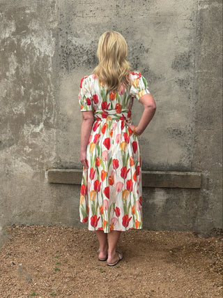 Tulip Print Midi Dress - Annie Jack TX