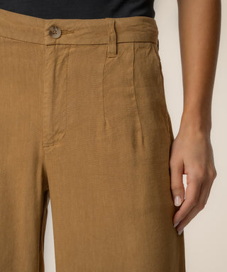 Meg Linen High Rise Wide Straight Leg - Annie Jack TX