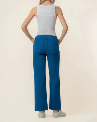 Charlotte High Rise Wide Leg Raw Hem in Blue - Annie Jack TX