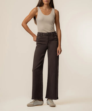 Kut from the Kloth Meg High Rise Wide Leg-Brown - Annie Jack TX