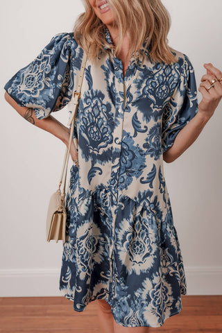 ANNIE JACK WOMEN DRESSES Ldc Boho Floral Print Buttoned Collared Loose Fit Mini Dress - Annie Jack TX