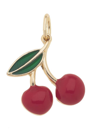 3-D Cherries Charm in Red & Green - Annie Jack TX