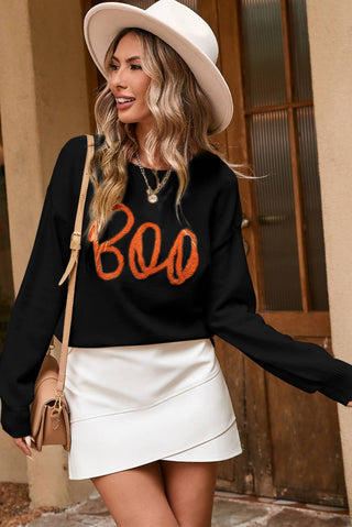 ANNIE JACK   Ldc Boo Knitted Fall Clothing Pattern Ribbed Edge Sweater - Annie Jack TX