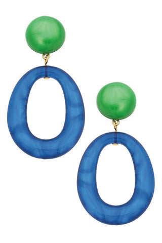 Ansley Marbled Resin Shape Earrings - Annie Jack TX