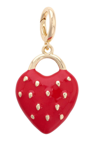 CANVAS STYLE   Strawberry Padlock Pendant Charm - Annie Jack TX