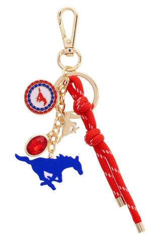 SMU  Mustangs Cluster Bag Charm in Red - Annie Jack TX