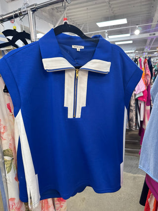 Collared 3/4 Zip Athleisure Short Set - Annie Jack TX