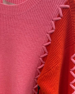 Pink & Red Sweater W/ Fun Stitching - Annie Jack TX