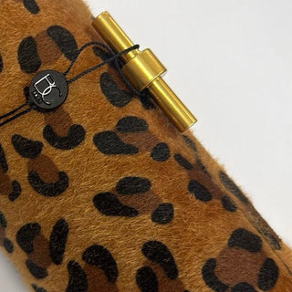 Leopard Print Clutch with Detachable Chain Strap - Annie Jack TX