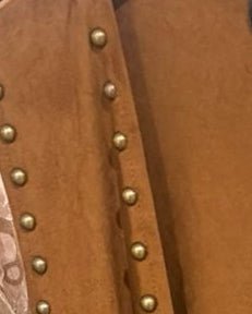 Suede Gold Vintage Studded Fringe Vest - Annie Jack TX