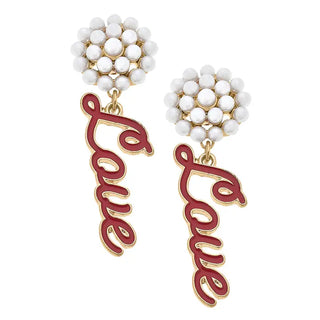Love Enamel Red Earring - Annie Jack TX