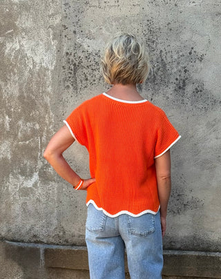 Game Day Scalloped Hem Sweater - Annie Jack TX