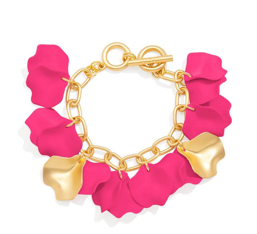 Resin and Metal Petal Bracelet B1497 - Annie Jack TX