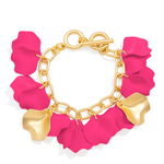 Resin and Metal Petal Bracelet B1497 - Annie Jack TX