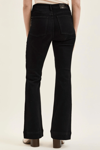 Judy Blue Daisy High Rise Wide Hem Flare Jean in Black - Annie Jack TX