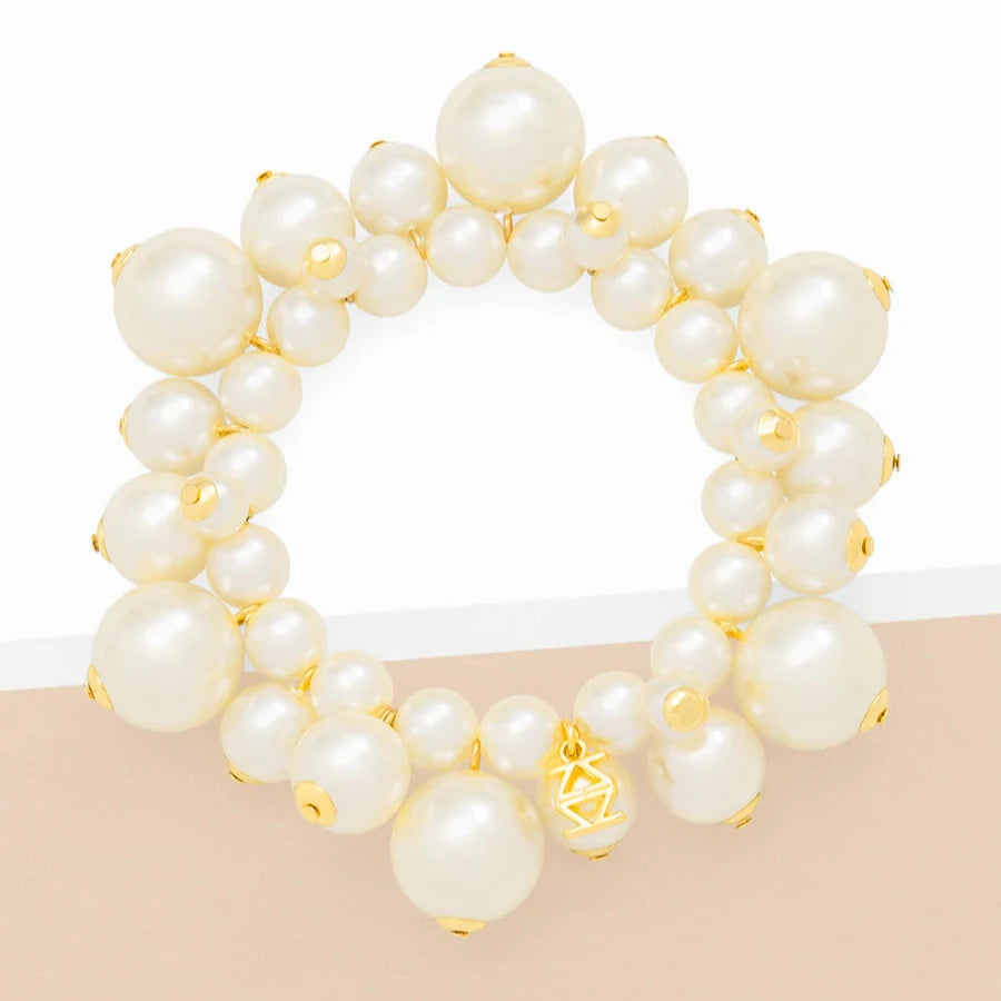 Chunky Pearl Cluster Stretch Bracelet - Annie Jack TX