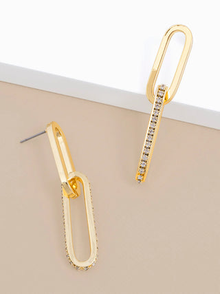 Pave Crystal Oblong Link Drop Earring - Annie Jack TX