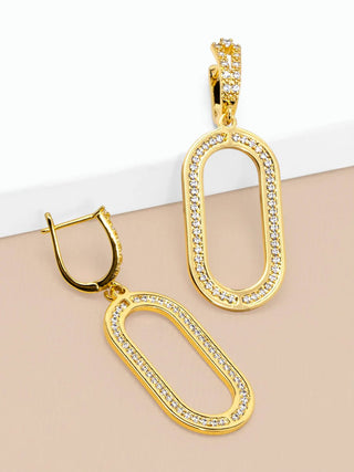 Pave Oval Two Link Drop Earring - Annie Jack TX