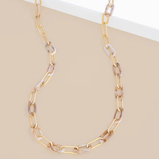 Alternating Marbled Resin Links Long Necklace - Annie Jack TX