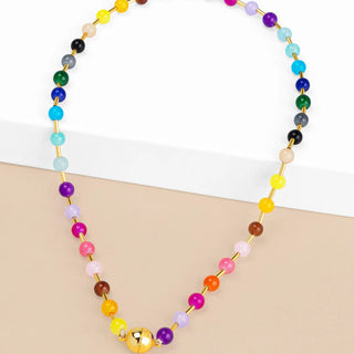Glass Bead Magnet Short Necklace - Annie Jack TX