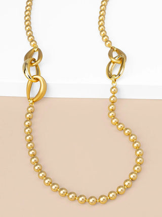 Matte Puffy Link Beaded Long Necklace - Annie Jack TX