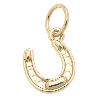 Lucky Horseshoe Charm in Shiny Gold - Annie Jack TX