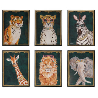 Hand Painted Animals In Smoke Color Acrylic Prints - Annie Jack TX