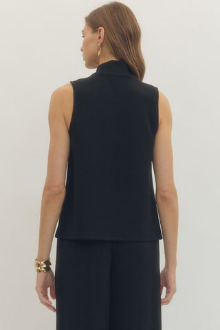 Mock Neck Sleeveless Soft Top - Annie Jack TX