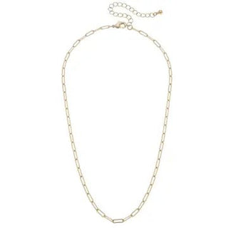 Celia Paperclip Chain Charm Necklace Base - Shiny Gold - Annie Jack TX