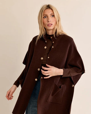 Button-Front Cape Poncho — Cozy Elegance, Classic Ease - Annie Jack TX
