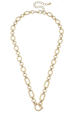 Sasha Toggle Front Charm Necklace Base in Shiny Gold - Annie Jack TX