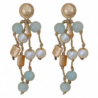 Coastal Beaded Pearl Earrings | Handmade Statement Jewelry - Annie Jack TX