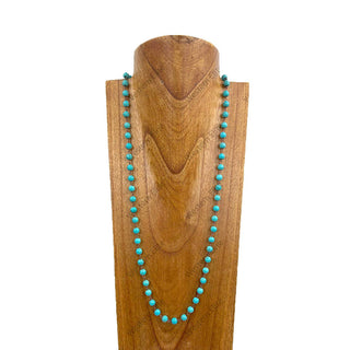 NKY250121-98           36 inches copper metal with blue turquoise stone chain Necklace - Annie Jack TX