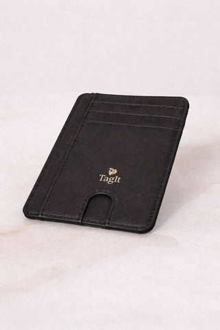 Carry Smart Genuine Leather AirTag Wallet — Black - Annie Jack TX