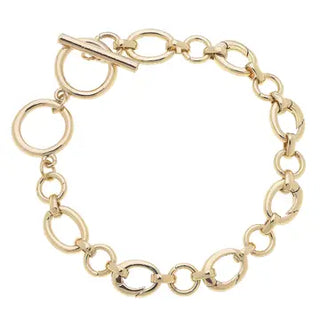 Sasha Toggle Charm Bracelet Base in Shiny Gold - Annie Jack TX