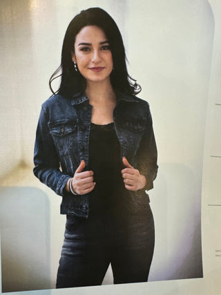 Bamboo Distressed Alex Denim Jacket - Annie Jack TX