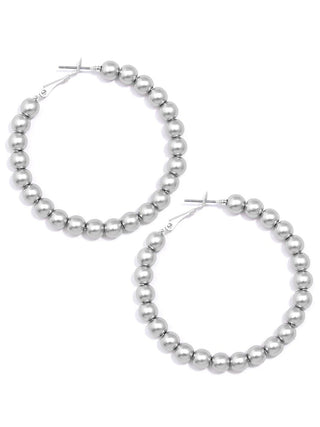 Matte Metal Beaded Hoop Earring - Annie Jack TX
