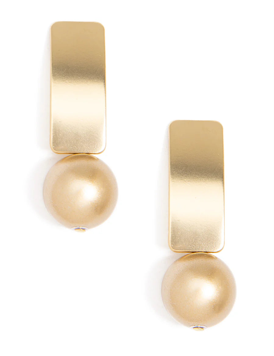 Matte Gold Resin Bead Drop Earring - Annie Jack TX