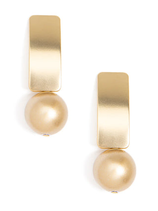 Matte Gold Resin Bead Drop Earring - Annie Jack TX